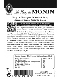 Monin Kastanjesiroop ingrediënten 2